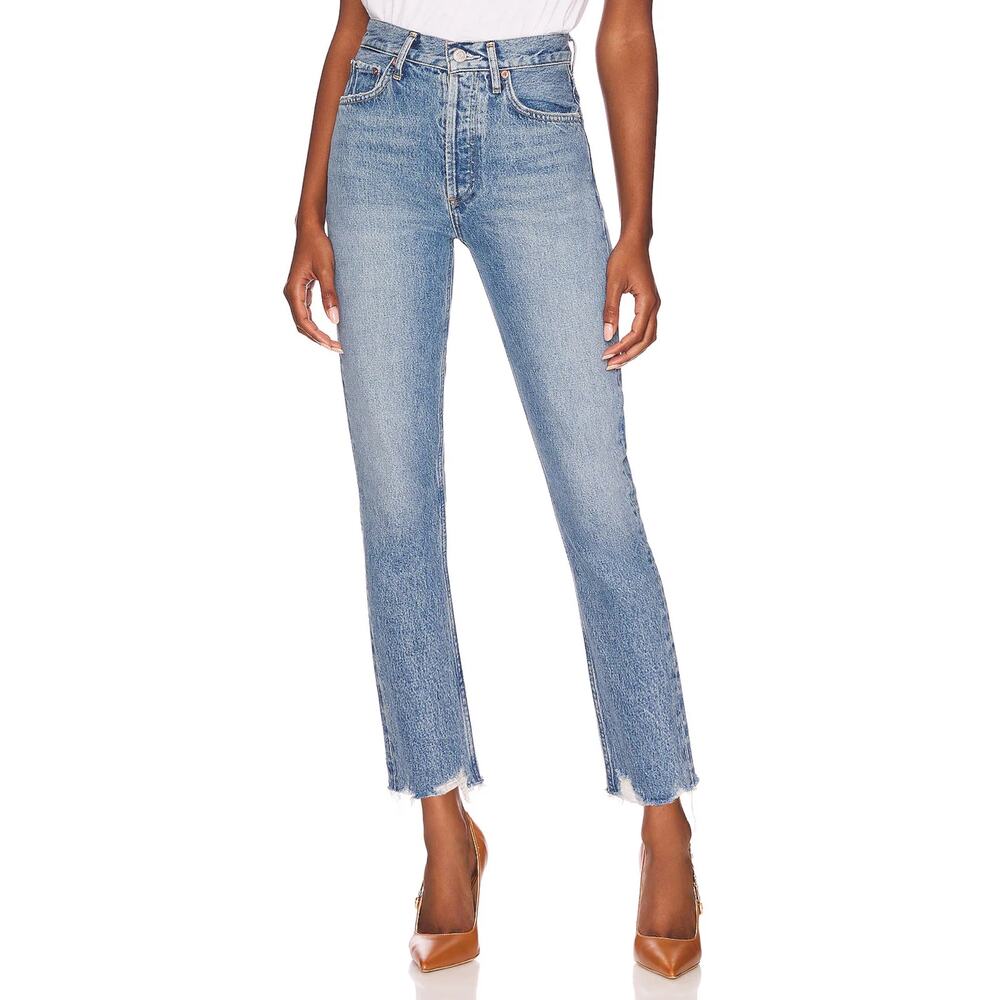 AGOLDE Riley High Rise Straight Crop Jean Haven Wash